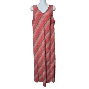 Lane Bryant Dress Womens 18 Linen Blend Striped Maxi Dress Shift